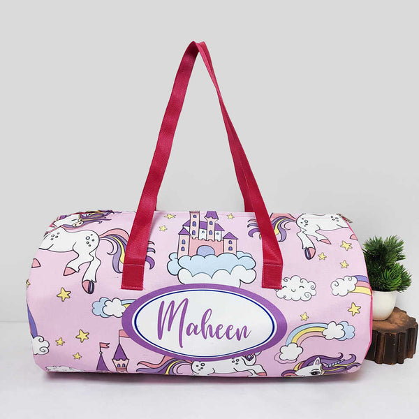 Personalised Unicorn Printed Large Swimming Duffle Bag for Kids